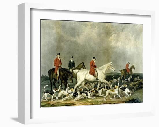 The Earl of Derby's Stag Hounds, Engraved by R. Woodman, 1823-James Barenger-Framed Giclee Print