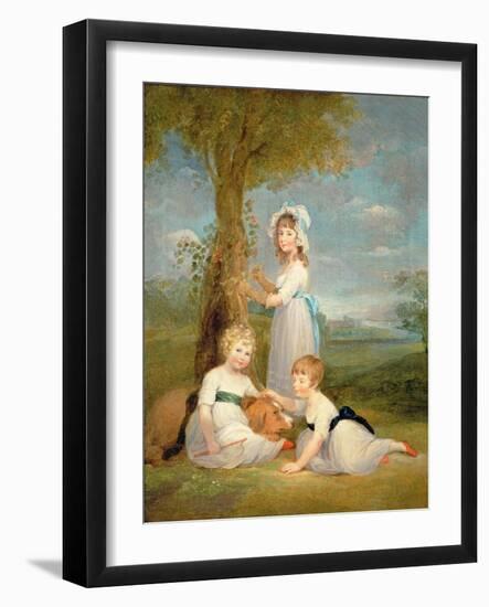 The Earl of Lincoln, Lady Anna Maria and Lady Charlotte Pelham Clinton-William Derby-Framed Giclee Print