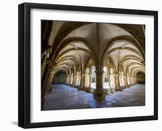 The early 12 century cloister in the old Cathedral (Se Velha).-Julie Eggers-Framed Photographic Print