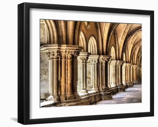 The early 12 century cloister in the old Cathedral (Se Velha).-Julie Eggers-Framed Photographic Print