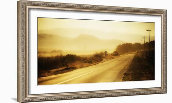 The Early Morning Light Illuminates Highway 25 In San Benito County-Ron Koeberer-Framed Photographic Print