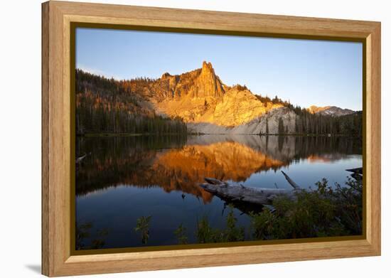 The Early Morning Sun Casts a Fiery Glow on an Unnamed Peak in the White Cloud Mountains in Idaho-Ben Herndon-Framed Premier Image Canvas