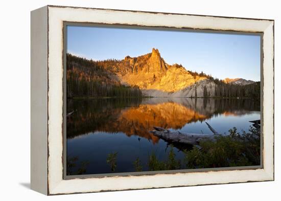 The Early Morning Sun Casts a Fiery Glow on an Unnamed Peak in the White Cloud Mountains in Idaho-Ben Herndon-Framed Premier Image Canvas