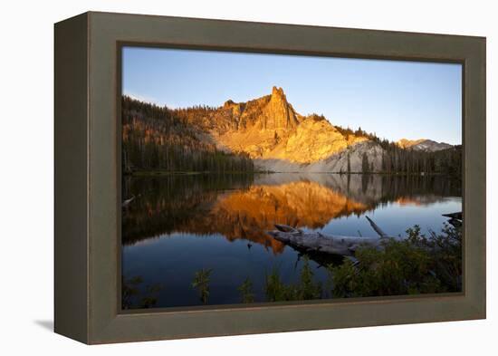 The Early Morning Sun Casts a Fiery Glow on an Unnamed Peak in the White Cloud Mountains in Idaho-Ben Herndon-Framed Premier Image Canvas