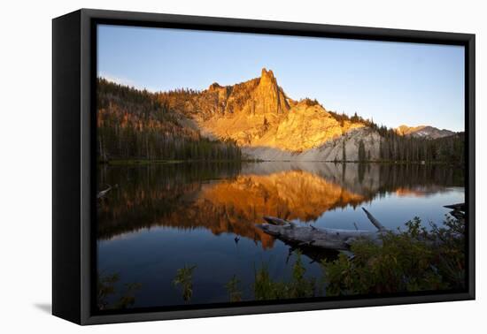 The Early Morning Sun Casts a Fiery Glow on an Unnamed Peak in the White Cloud Mountains in Idaho-Ben Herndon-Framed Premier Image Canvas