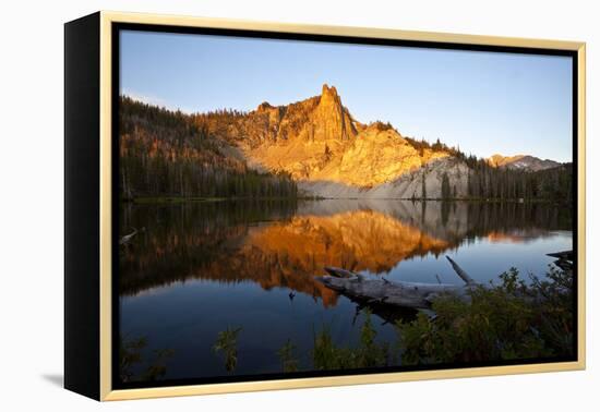The Early Morning Sun Casts a Fiery Glow on an Unnamed Peak in the White Cloud Mountains in Idaho-Ben Herndon-Framed Premier Image Canvas