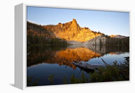 The Early Morning Sun Casts a Fiery Glow on an Unnamed Peak in the White Cloud Mountains in Idaho-Ben Herndon-Framed Premier Image Canvas