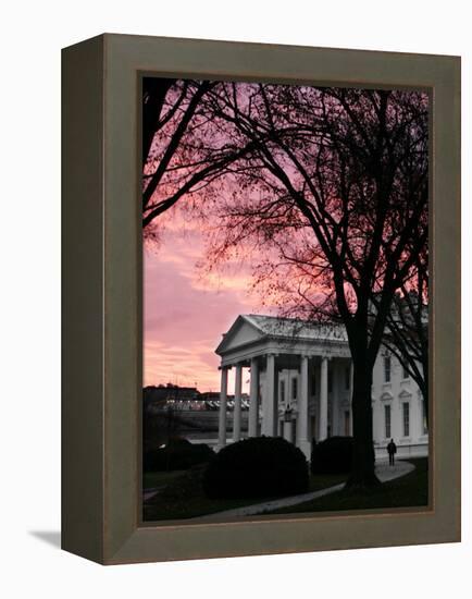 The Early Morning Sunrise Warms the Sky Over the White House-Ron Edmonds-Framed Premier Image Canvas