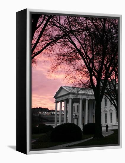 The Early Morning Sunrise Warms the Sky Over the White House-Ron Edmonds-Framed Premier Image Canvas