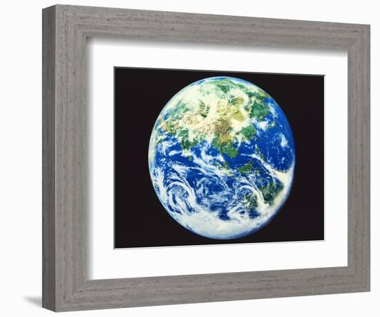 The earth, computer graphic, black background-null-Framed Photographic Print