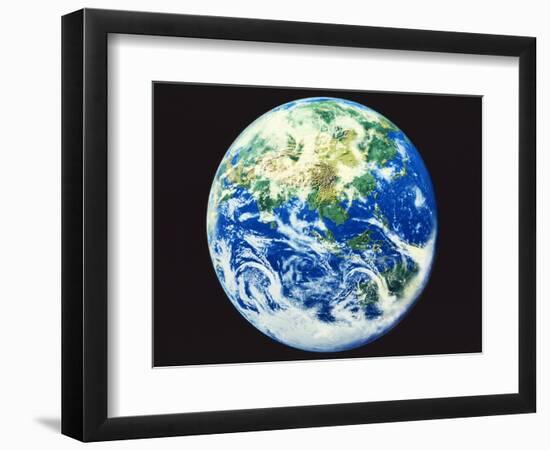 The earth, computer graphic, black background-null-Framed Photographic Print