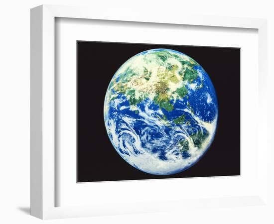 The earth, computer graphic, black background-null-Framed Photographic Print