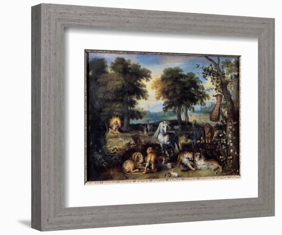 The Earth Paradise, 17Th Century (Oil on Canvas)-Jan the Elder Brueghel-Framed Giclee Print