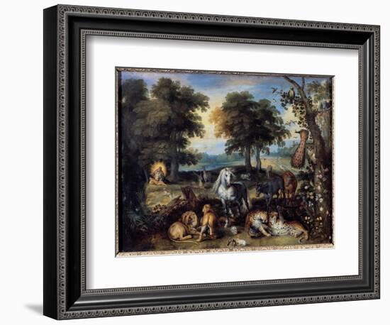 The Earth Paradise, 17Th Century (Oil on Canvas)-Jan the Elder Brueghel-Framed Giclee Print