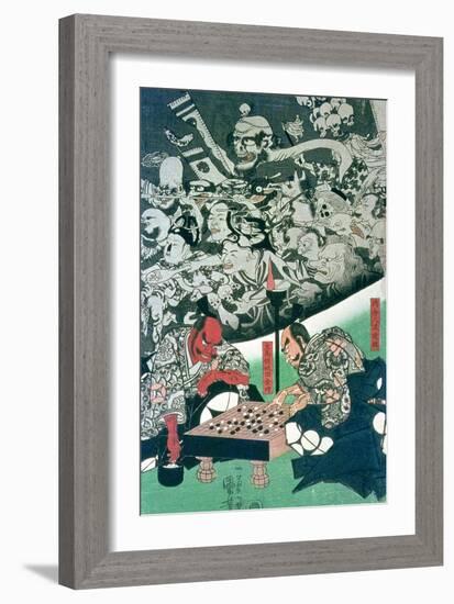 The Earth Spider Making Magic in the Palace of Raiko-Kuniyoshi Utagawa-Framed Giclee Print