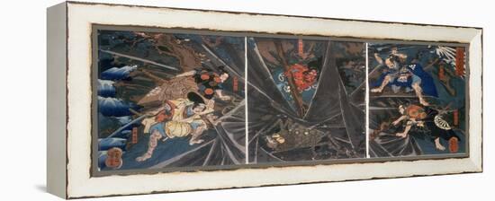 The Earth Spider Slain by the Hero Raiko's Retainers (944-1021)-Kuniyoshi Utagawa-Framed Premier Image Canvas