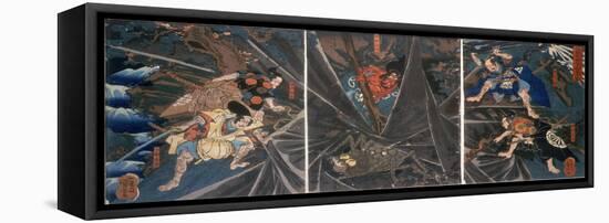 The Earth Spider Slain by the Hero Raiko's Retainers (944-1021)-Kuniyoshi Utagawa-Framed Premier Image Canvas