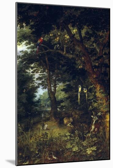 The Earthly Paradise, Ca. 1620, Flemish School-Jan Brueghel the Younger-Mounted Giclee Print