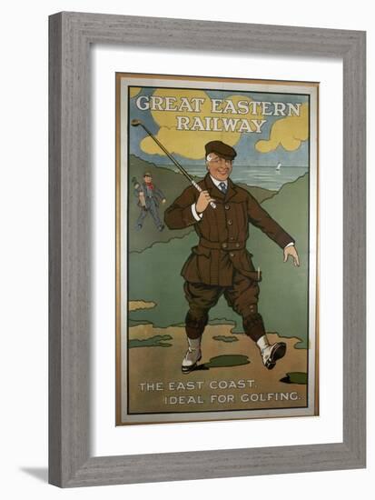 'The East Coast, Ideal for Golfing', Great Eastern Railway poster, early 1920s-John Hassall-Framed Giclee Print