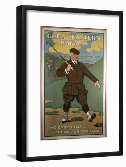 'The East Coast, Ideal for Golfing', Great Eastern Railway poster, early 1920s-John Hassall-Framed Giclee Print