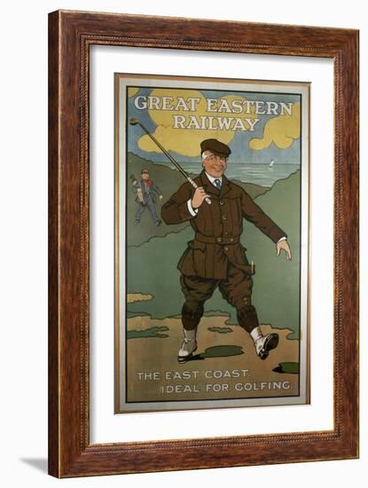 'The East Coast, Ideal for Golfing', Great Eastern Railway poster, early 1920s-John Hassall-Framed Giclee Print