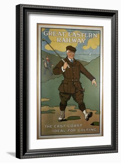 'The East Coast, Ideal for Golfing', Great Eastern Railway poster, early 1920s-John Hassall-Framed Giclee Print