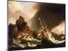 The East Indian Trading Fleet is in Full Storm, One Boat is Shipwrecked on the Rocky Coast with Ano-null-Mounted Giclee Print
