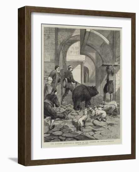 The Eastern Question, a Sketch in the Streets of Constantinople-Samuel Edmund Waller-Framed Giclee Print