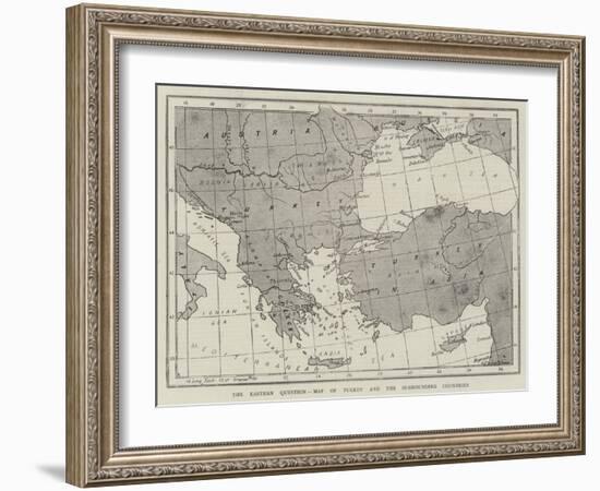 The Eastern Question, Map of Turkey and the Surrounding Countries-null-Framed Giclee Print