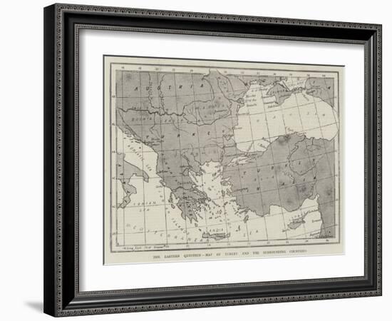 The Eastern Question, Map of Turkey and the Surrounding Countries-null-Framed Giclee Print