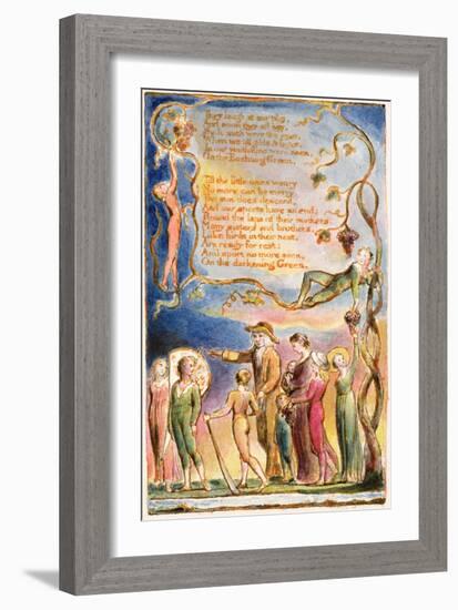 The Echoing Green (Cont.): Plate 7 from 'Songs of Innocence and of Experience' C.1815-26-William Blake-Framed Giclee Print