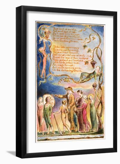 The Echoing Green (Cont.): Plate 7 from 'Songs of Innocence and of Experience' C.1815-26-William Blake-Framed Giclee Print
