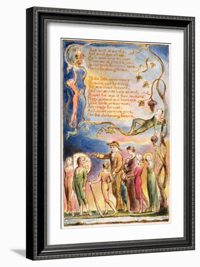 The Echoing Green (Cont.): Plate 7 from 'Songs of Innocence and of Experience' C.1815-26-William Blake-Framed Giclee Print