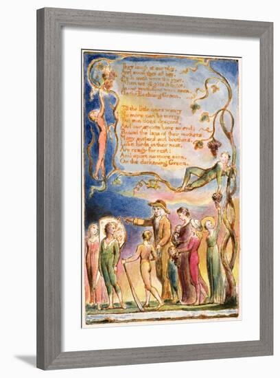 The Echoing Green (Cont.): Plate 7 from 'Songs of Innocence and of Experience' C.1815-26-William Blake-Framed Giclee Print