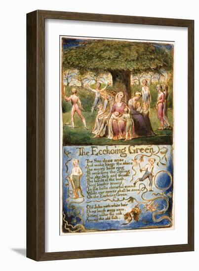 The Echoing Green: Plate 6 from 'Songs of Innocence and of Experience' C.1815-26-William Blake-Framed Giclee Print