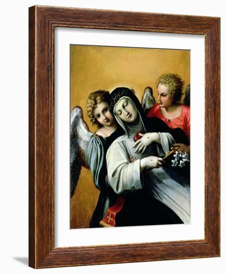 The Ecstasy of Saint Catherine-Agostino Carracci-Framed Giclee Print