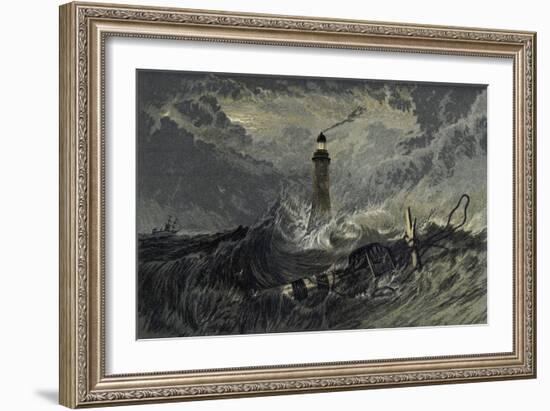 The Eddystone Lighthouse-J. M. W. Turner-Framed Giclee Print