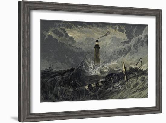 The Eddystone Lighthouse-J. M. W. Turner-Framed Giclee Print