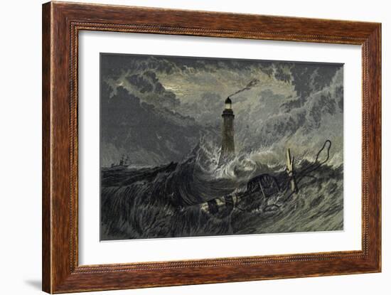 The Eddystone Lighthouse-J. M. W. Turner-Framed Giclee Print