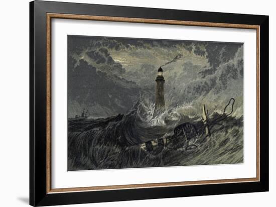 The Eddystone Lighthouse-J. M. W. Turner-Framed Giclee Print