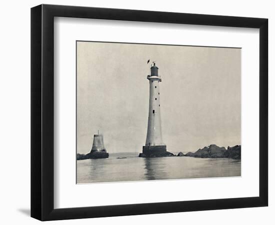 'The Eddystone Lightstone - Showing the Rocks', 1895-Unknown-Framed Photographic Print