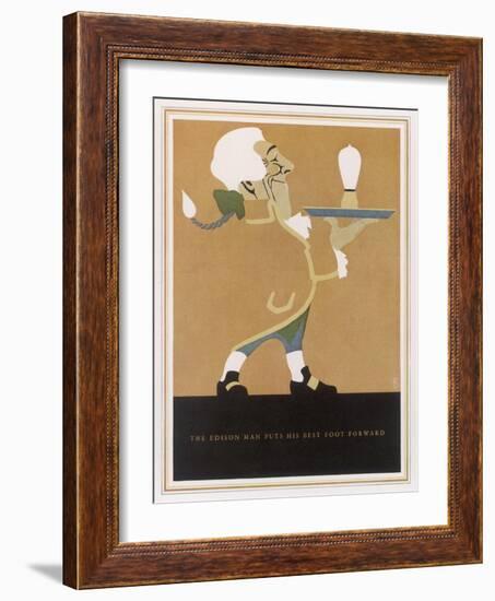 The Edison Lightbulb American Advertisement-F.g. Cooper-Framed Art Print