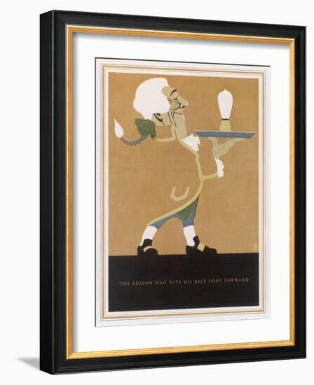 The Edison Lightbulb American Advertisement-F.g. Cooper-Framed Art Print