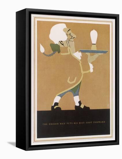 The Edison Lightbulb American Advertisement-F.g. Cooper-Framed Stretched Canvas