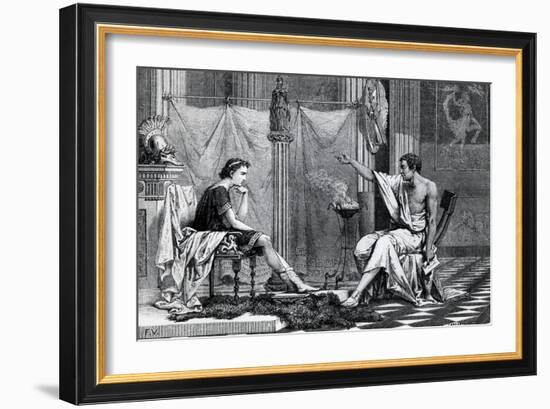 The Education of Alexander the Great by Aristotle from a Book by L. Figuier-null-Framed Giclee Print