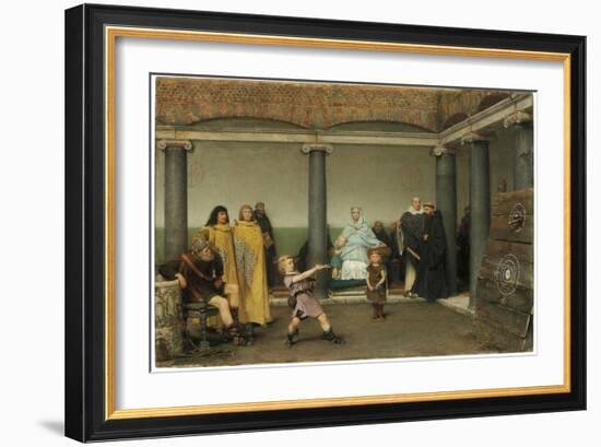 The Education of the Children of Clotilde and Clovis, 1868-Sir Lawrence Alma-Tadema-Framed Giclee Print