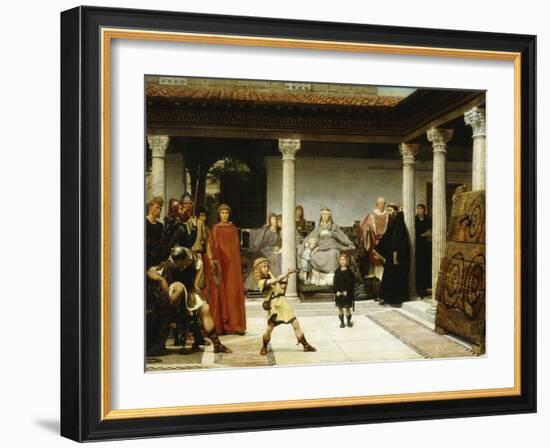 The Education of the Children of Clovis (School of Vengeance; Training of Clotilde's Sons)-Sir Lawrence Alma-Tadema-Framed Giclee Print