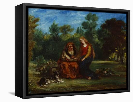 The Education of the Virgin, 1852-Eugene Delacroix-Framed Premier Image Canvas