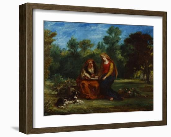 The Education of the Virgin, 1852-Eugene Delacroix-Framed Giclee Print