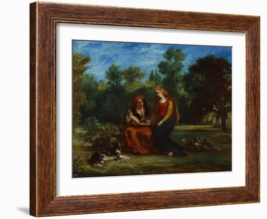 The Education of the Virgin, 1852-Eugene Delacroix-Framed Giclee Print